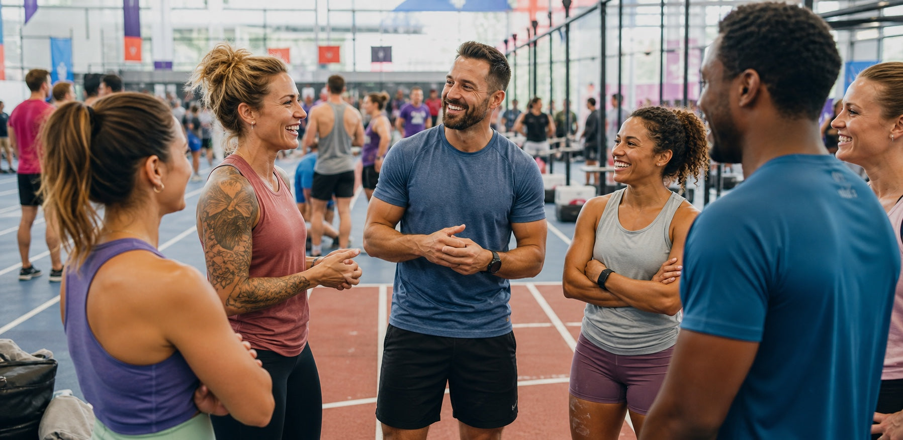 Athletes connecting at a training event